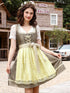 Wiesenzauber | Hellgrünes Vintage Kleid mit Spitze & Plissee-Rock – Knielang für Oktoberfest